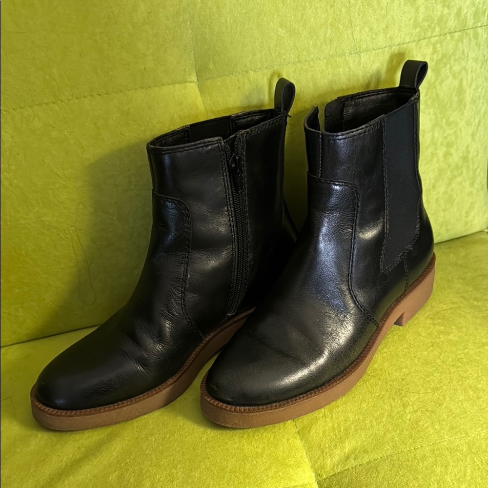 Lucky brand Black Leather Ankle Boots size 6.5